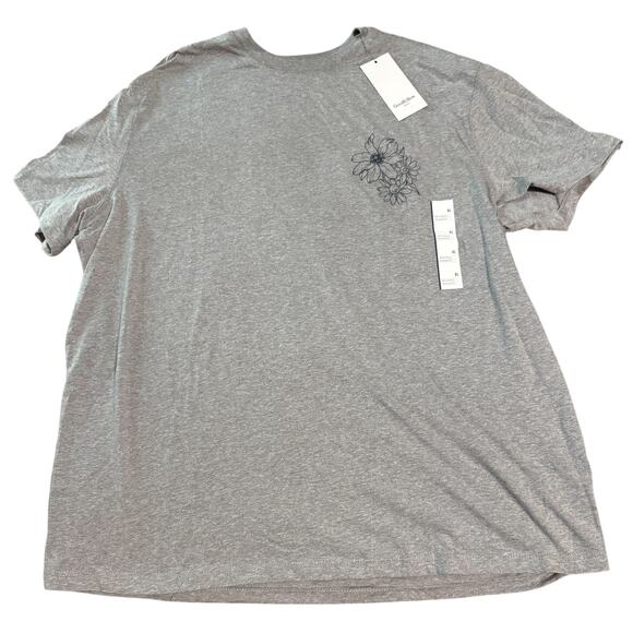NWT Goodfellow & Co. Size XL Men Tee Shirt Floral Gray Crew Neck Causal Neutral - Picture 2 of 9